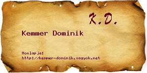 Kemmer Dominik névjegykártya